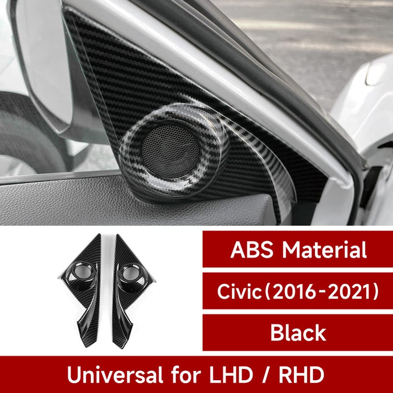 BRMYL Car Air A/C Vent Outlet Cover Decals for Honda Civic 2016 2017 2018 2019 2020 2021 10th Gen Accessories ABS Carbon Fiber Stickers - Image 2
